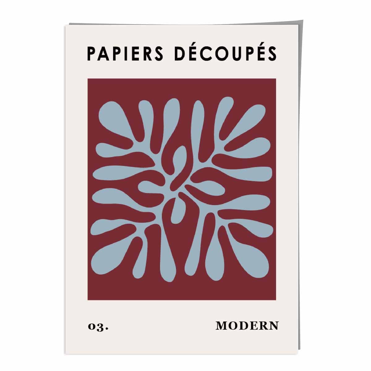 Papiers Decoupes Modern Poster No 3 in Red and Blue