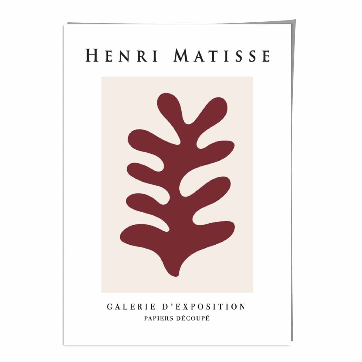 Mid Century Modern Matisse Galerie Floral Poster in Red
