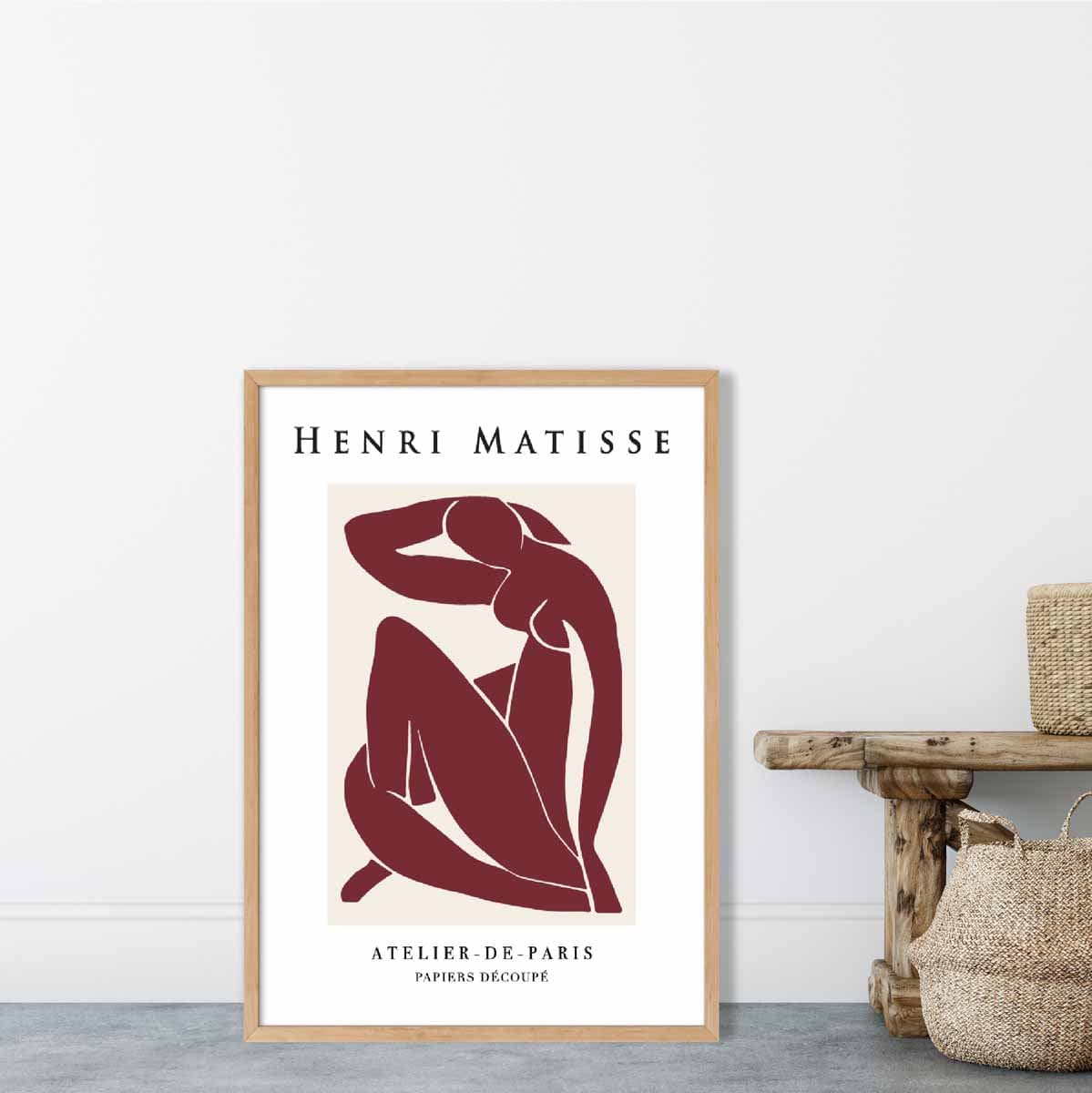 Mid Century Modern Matisse Female Nude in Red