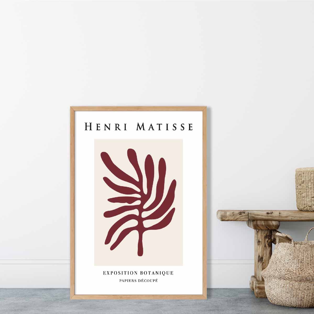 Mid Century Modern Matisse Galerie Floral Poster No 2 in Red