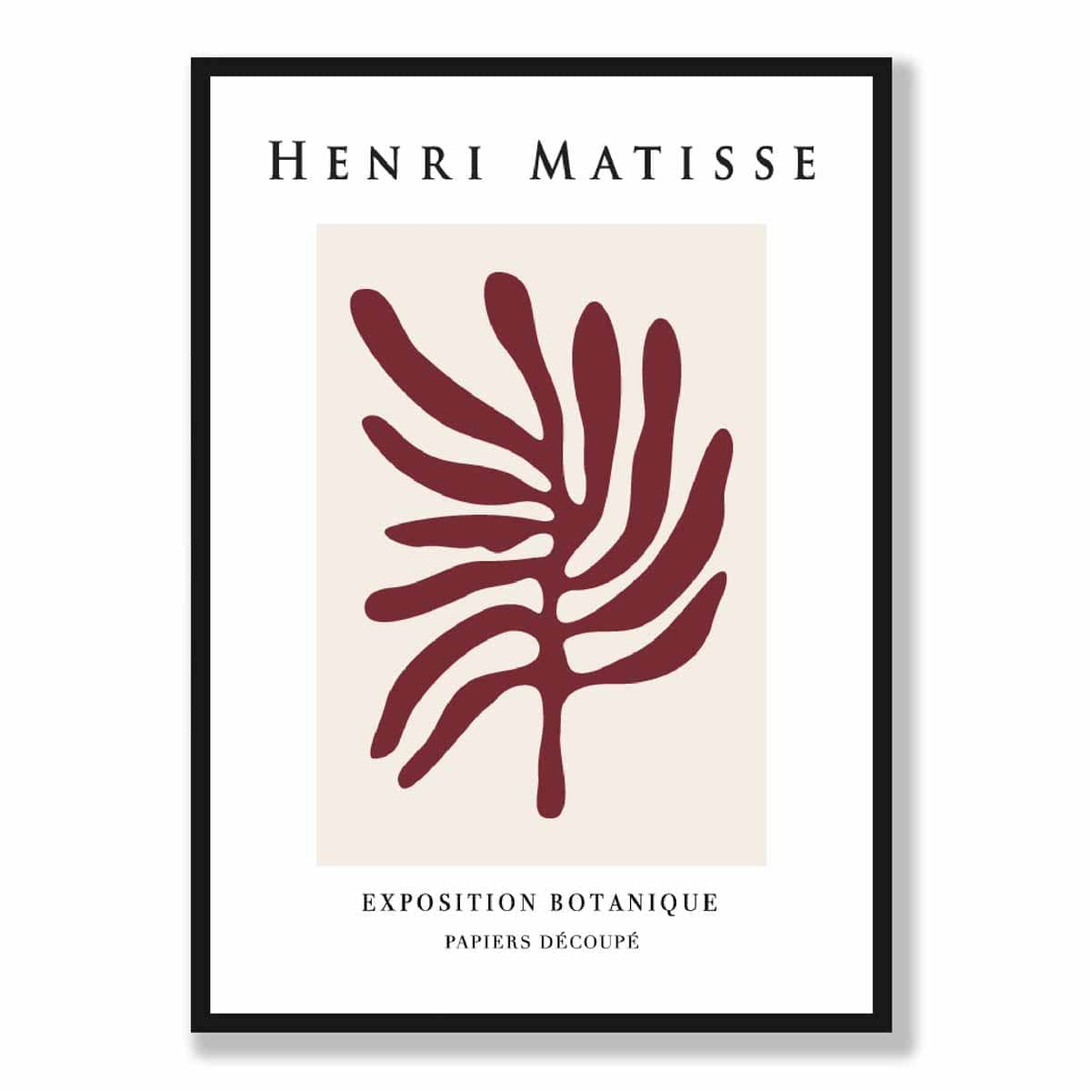 Mid Century Modern Matisse Galerie Floral Poster No 2 in Red