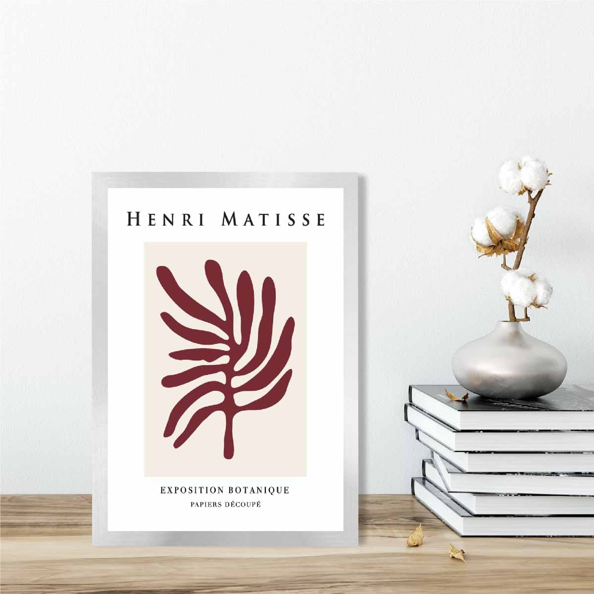 Mid Century Modern Matisse Galerie Floral Poster No 2 in Red
