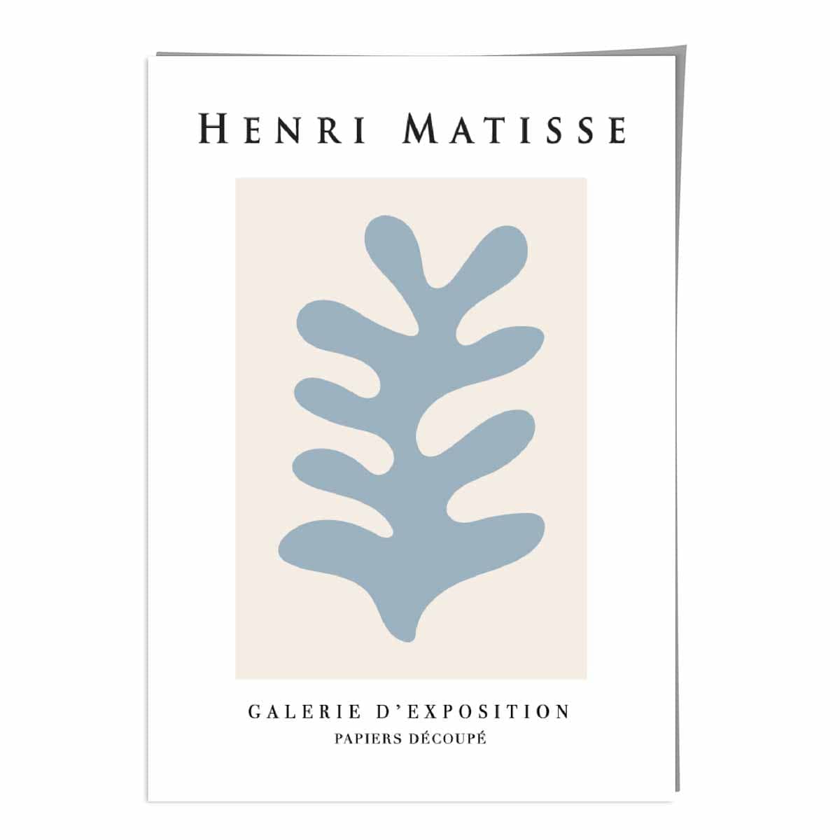 Mid Century Modern Matisse Galerie Floral Poster in Blue