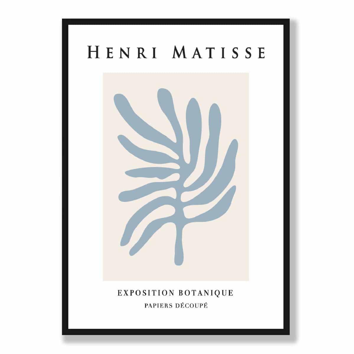 Mid Century Modern Matisse Botanique Poster in Blue