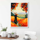 Woman in Red Abstract Painting Art Print