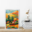 Colourful Landscape with House Abstract Painting Art Print