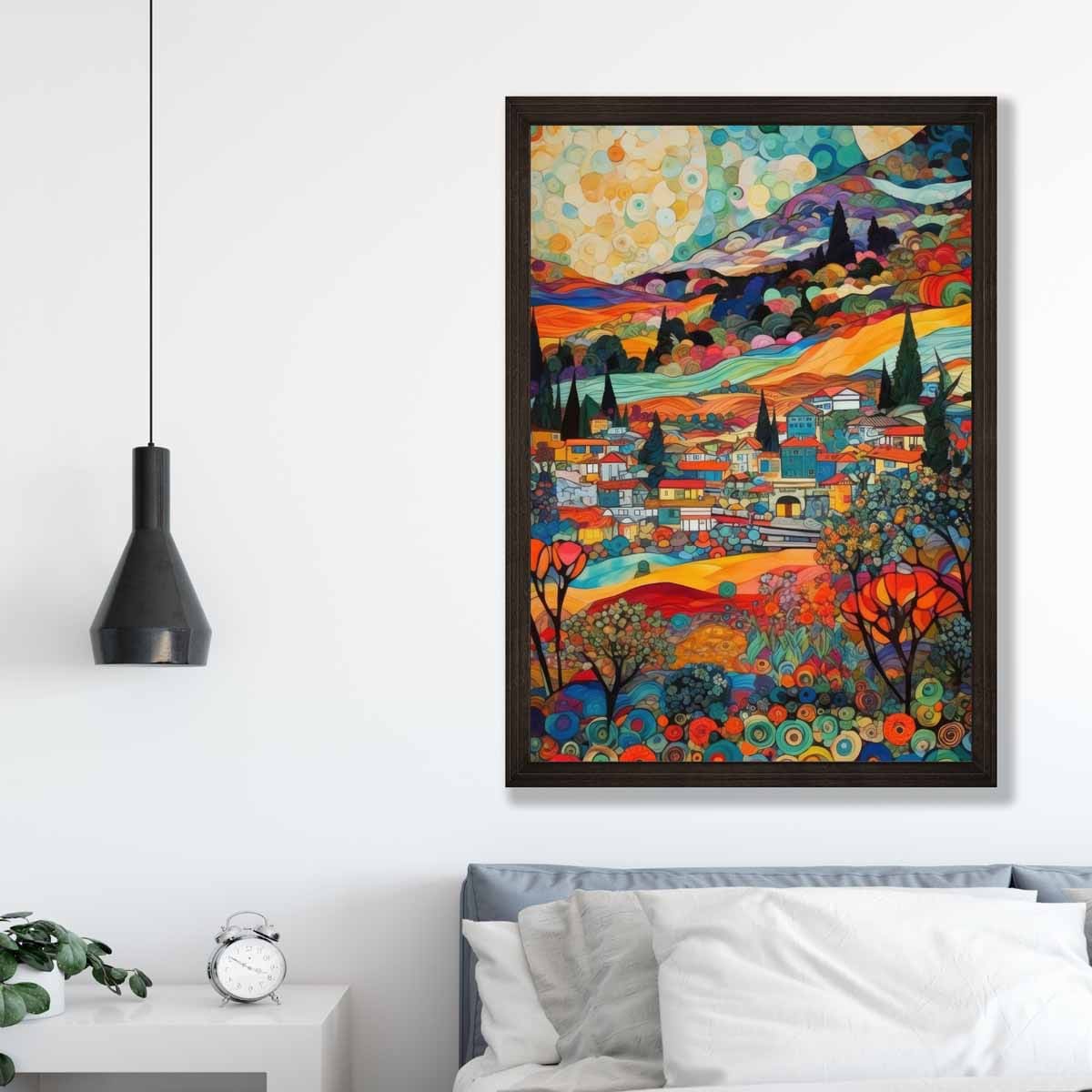 Colourful Cityscape Mosaic Style Abstract Painting Art Print