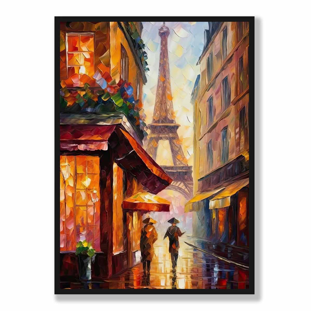 Paris Street Palette Knife Abstract Painting Art Print – Artze Wall Art