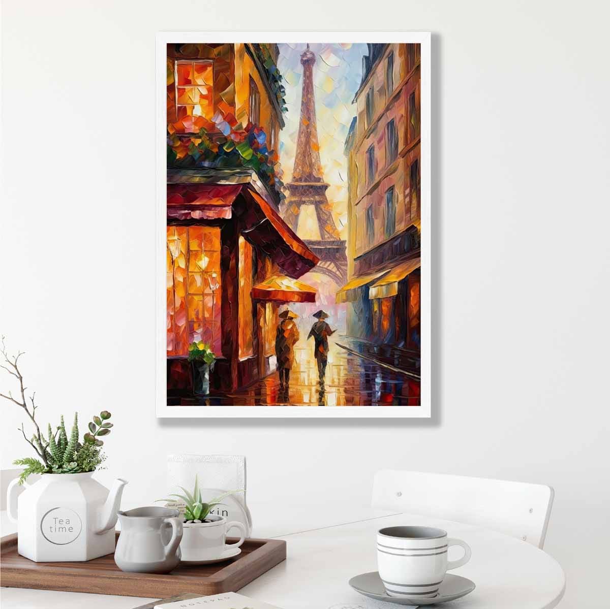 Paris Street Palette Knife Abstract Painting Art Print