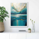 Ocean Painting with Gold Effect Art Print No 3