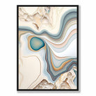 Abstract Contemporary Art Print in Beige and Blue No 1