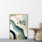 Abstract Contemporary Poster in Beige and Green No 2