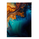 Abstract Fluid Art Prints in Blue and Orange No 4