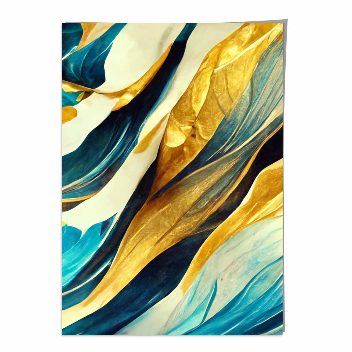 Abstract Art Print in Yellow Beige and Blue No 1