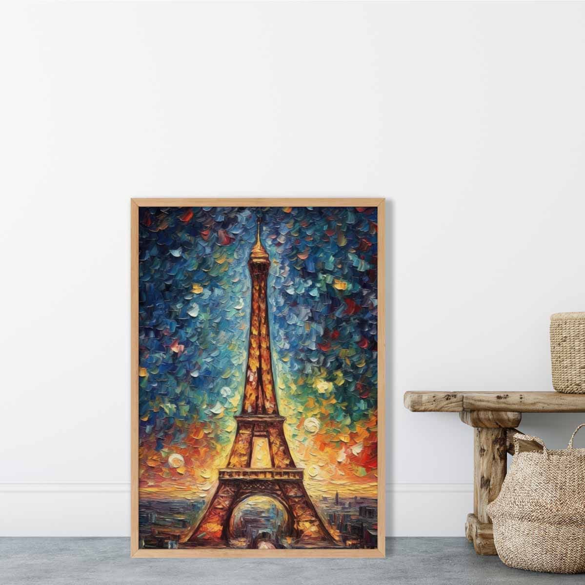 Colourful Painting Art Print of the Eiffel Tower