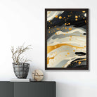 Abstract Fluid Art Print Grey Beige and Gold No 2