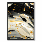 Abstract Fluid Art Print Grey Beige and Gold No 3