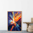 Colourful Abstract Shapes Art Print Blue Orange and Red No 1