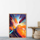 Abstract Shapes Art Print Blue Orange and Red No 3