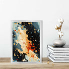 Abstract Fluid Art Print Blue Orange and Red No 1