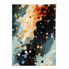 Abstract Fluid Art Print Blue Orange and Red No 2