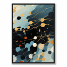 Abstract Fluid Art Print Blue Orange and Red No 3