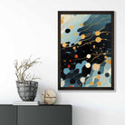 Abstract Fluid Art Print Blue Orange and Red No 3