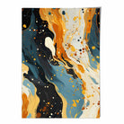 Abstract Painting Fluid Art Print Blue Orange and Beige No 1