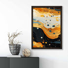 Abstract Painting Fluid Art Print Blue Orange and Beige No 3