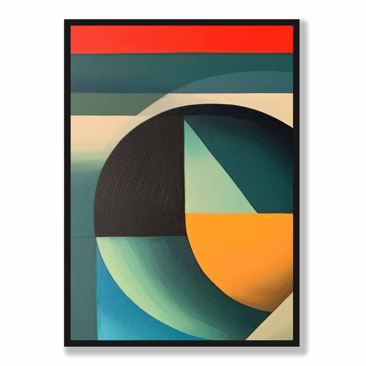 Abstract Colourful Shapes Art Print Blue Red Orange No 3