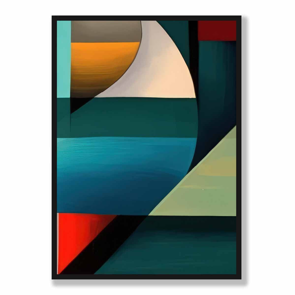 Abstract Colourful Shapes Art Print Blue Red Orange No 5