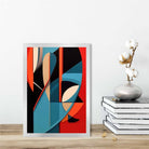 Abstract Colourful Shapes Art Print Blue Red Beige No 1