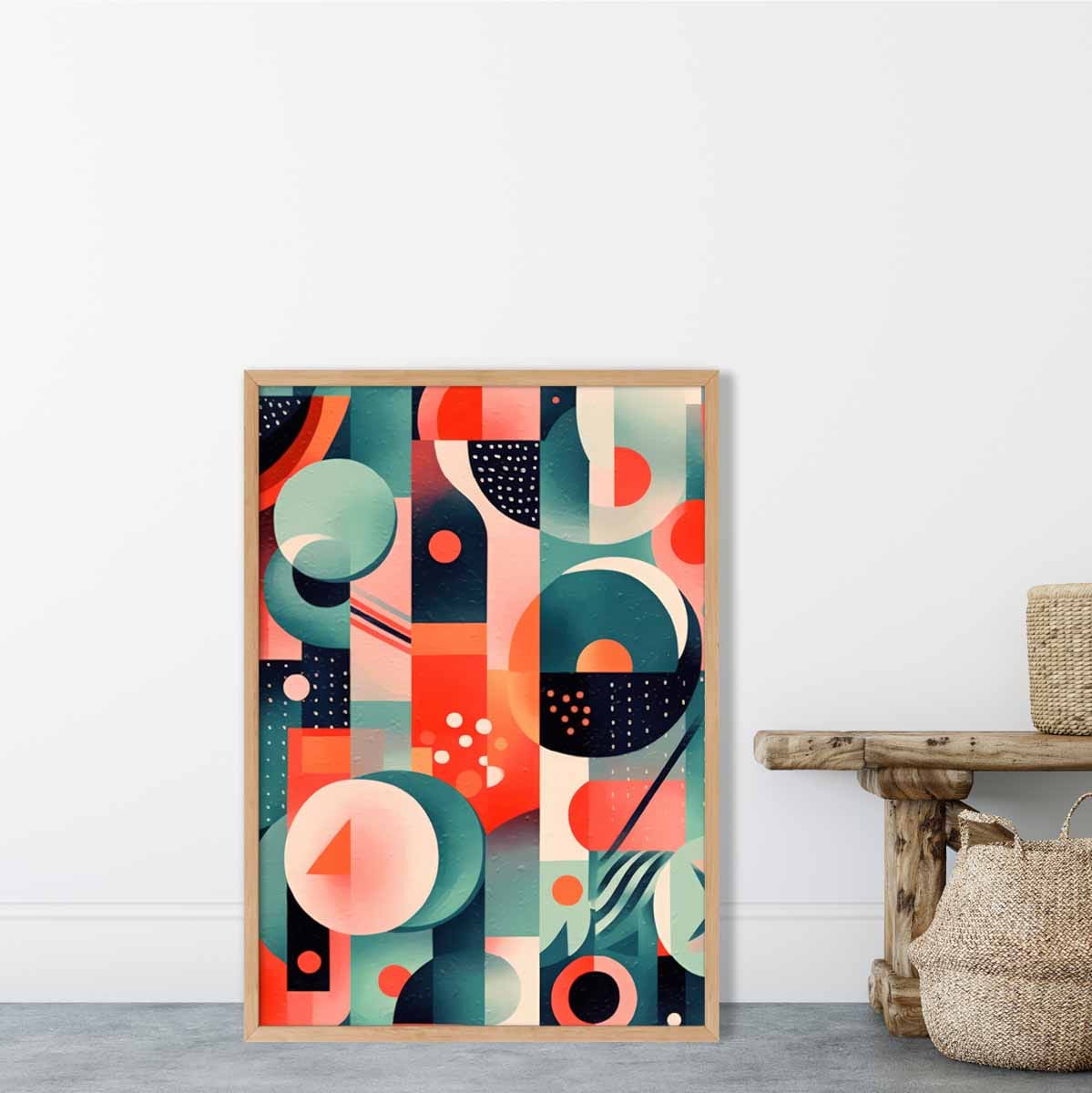 Abstract Colourful Pastel Shapes Art Print No 1
