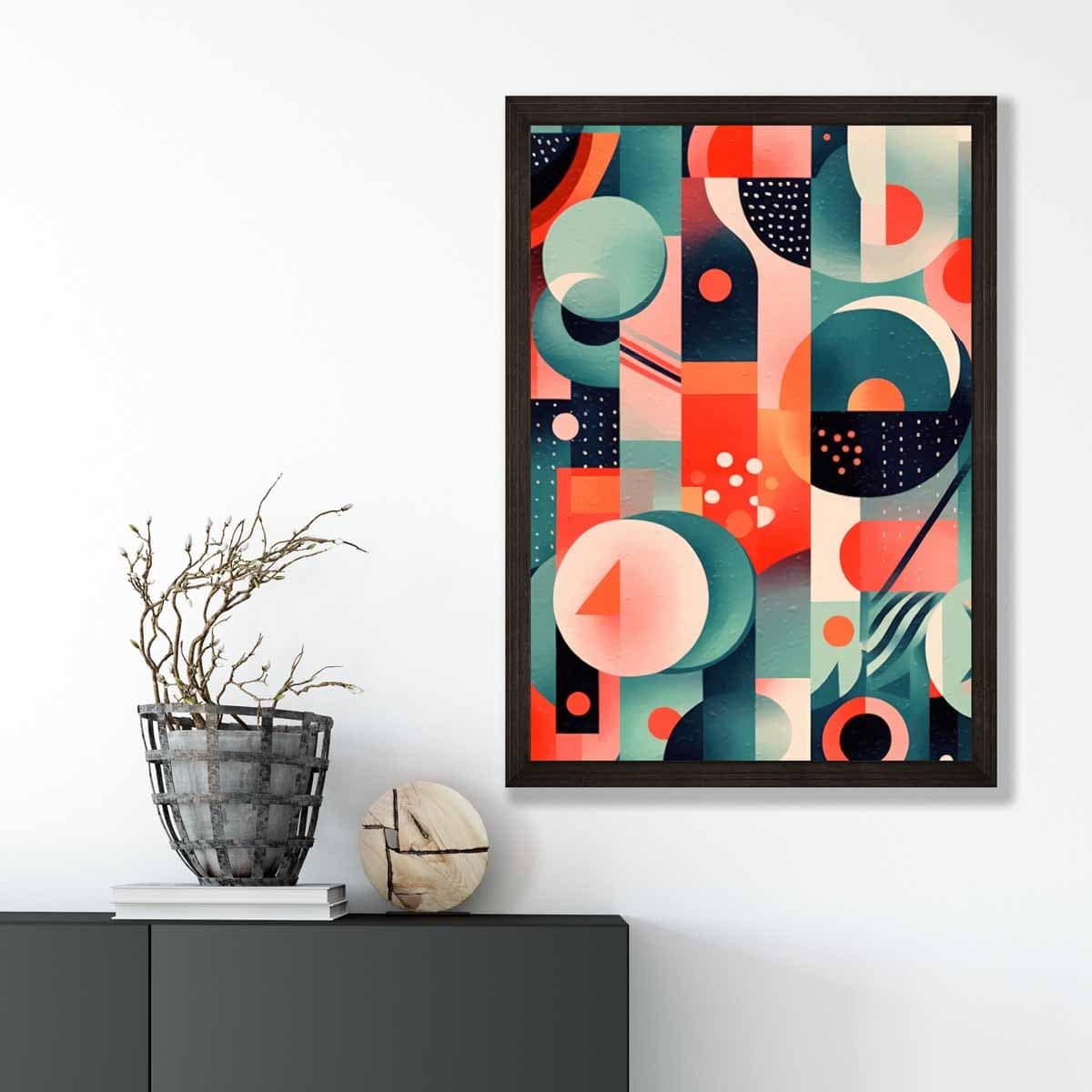Abstract Colourful Pastel Shapes Art Print No 1