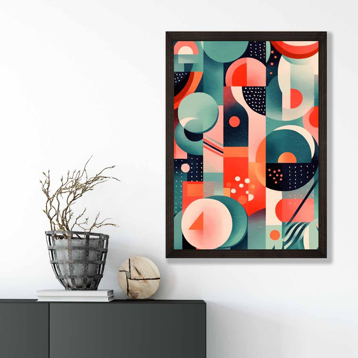 Abstract Colourful Pastel Shapes Art Print No 2