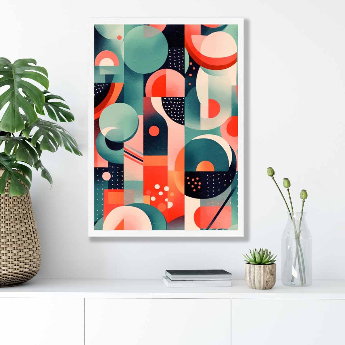 Abstract Colourful Pastel Shapes Art Print No 3