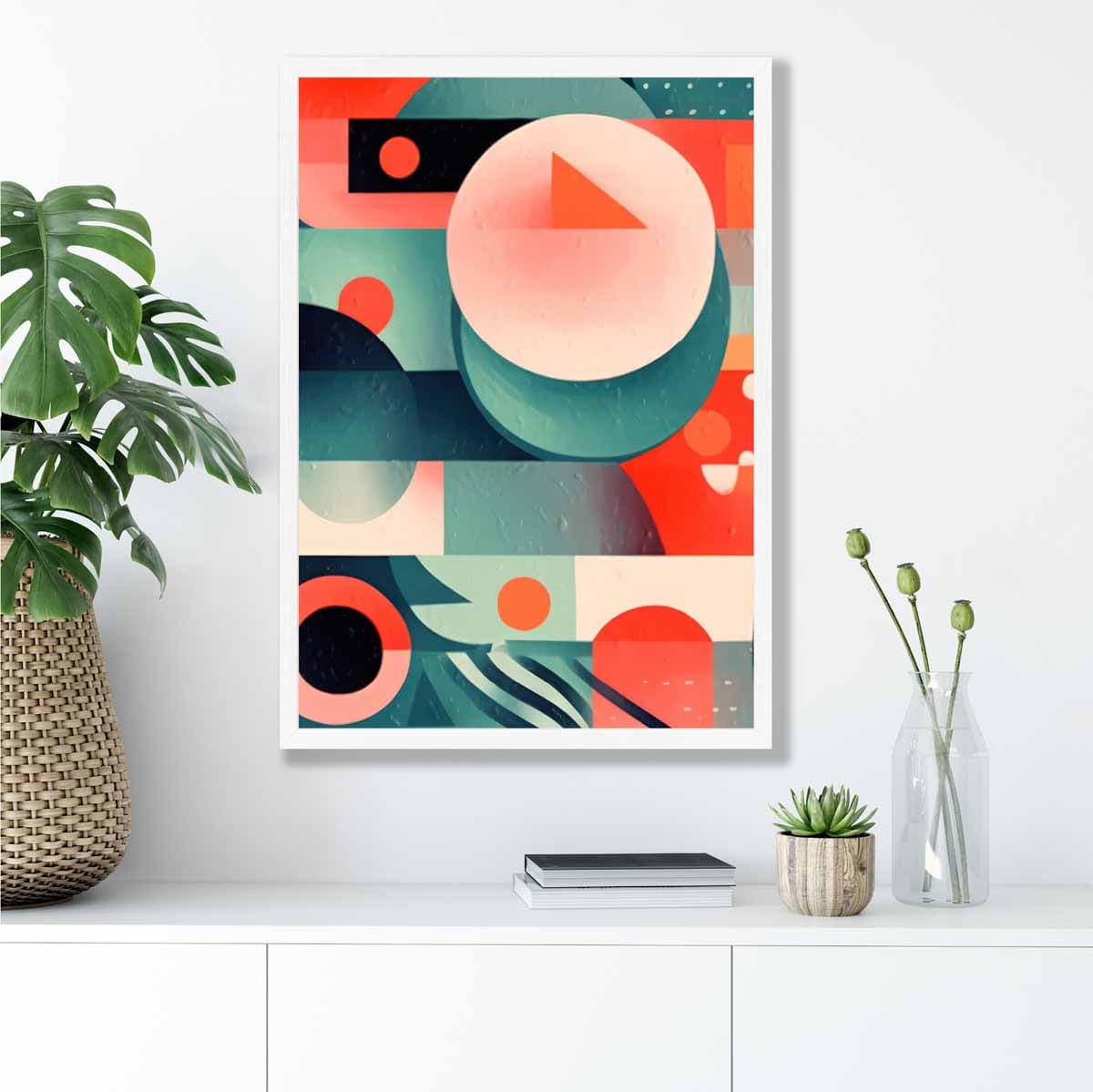 Abstract Colourful Pastel Shapes Art Print No 4