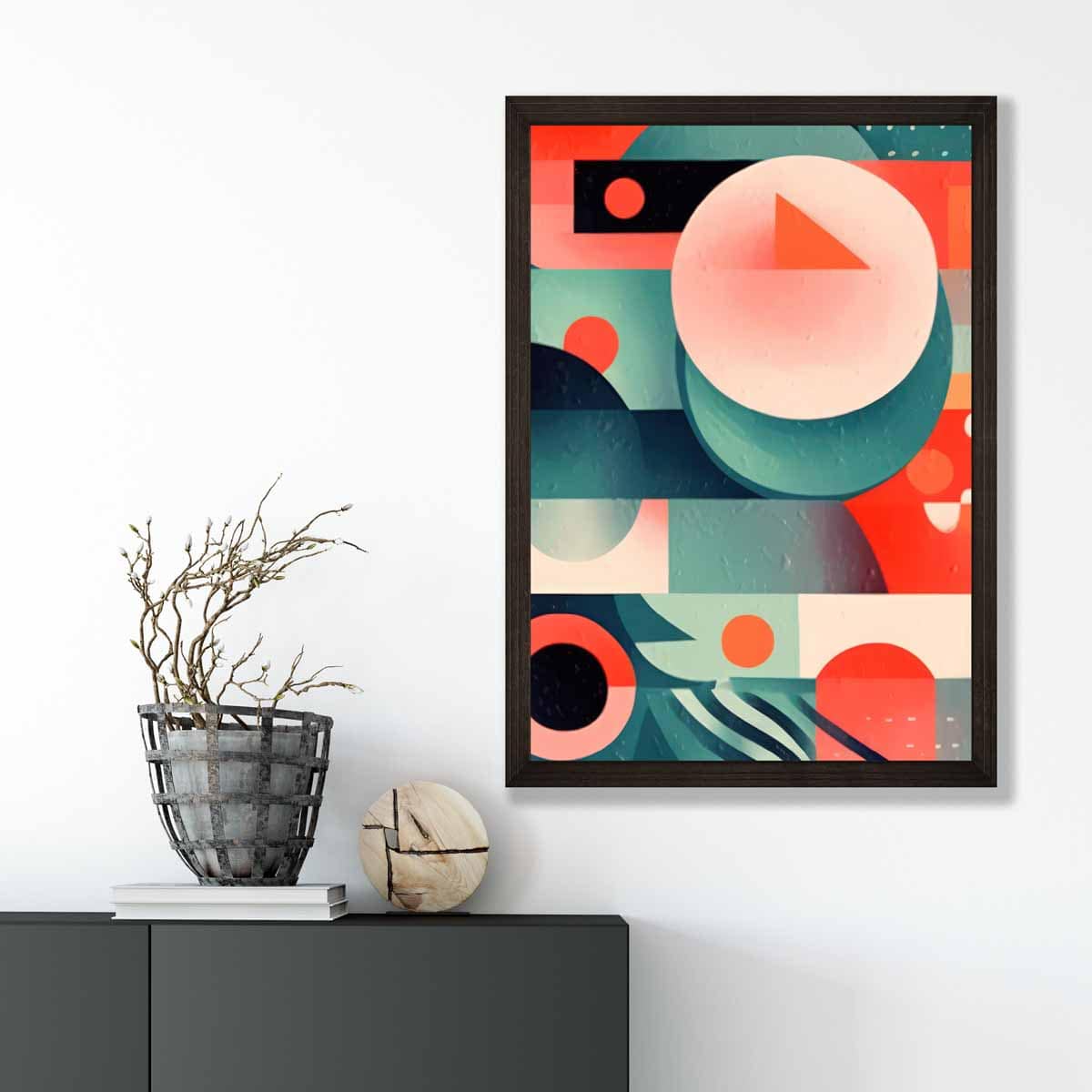 Abstract Colourful Pastel Shapes Art Print No 4