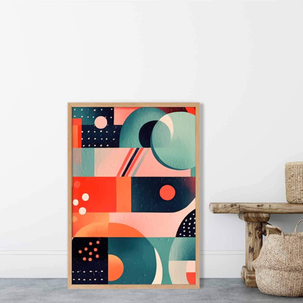 Abstract Colourful Pastel Shapes Art Print No 5