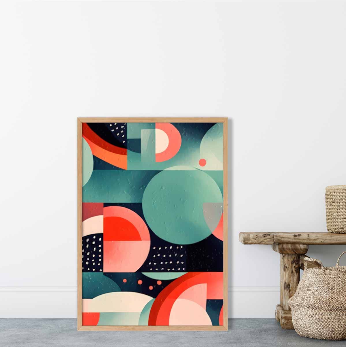 Abstract Colourful Pastel Shapes Art Print No 6