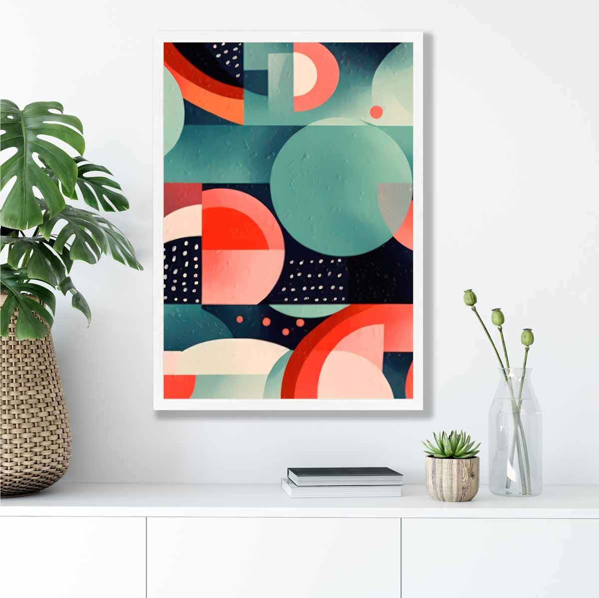Abstract Colourful Pastel Shapes Art Print No 6