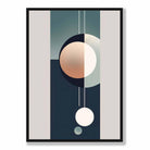 Abstract Shapes Art Print Navy Beige and Grey No 1