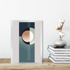 Abstract Shapes Art Print Navy Beige and Grey No 2