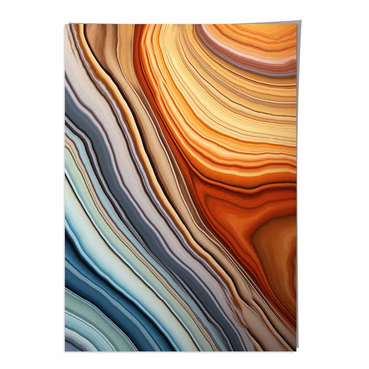 Abstract Fluid Art Print Blue and Orange No 1