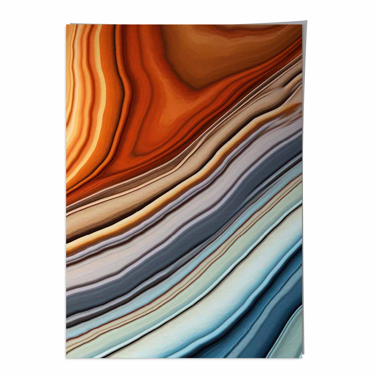 Abstract Fluid Art Print Blue and Orange No 3