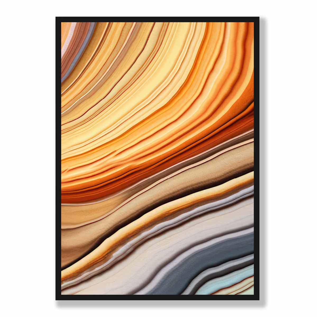 Abstract Fluid Art Print Blue and Orange No 4
