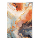 Abstract Painting Fluid Art Print Orange Grey and Gold No 2