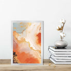 Abstract Painting Fluid Art Print Orange Grey and Gold No 5