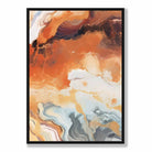 Abstract Painting Fluid Art Print Orange Grey and Gold No 6