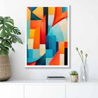 Abstract Painting Colourful Shapes Art Print Blue Red and Yellow No 1